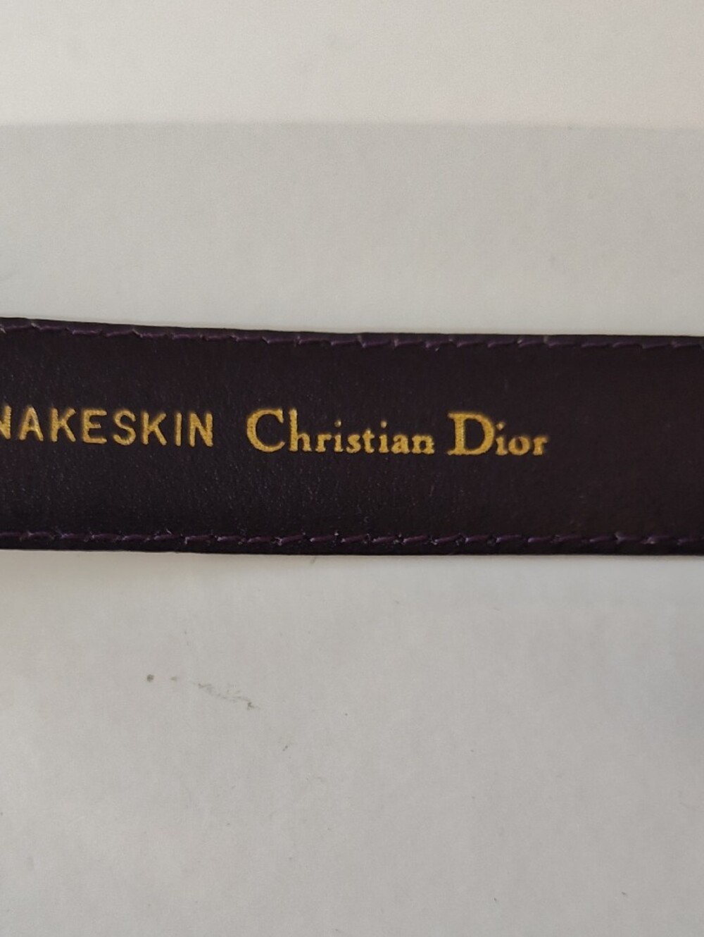 Vintage Christian Dior Purple Snakeskin Belt with Gold & Silver Statement Buckle - Picture 5 of 9